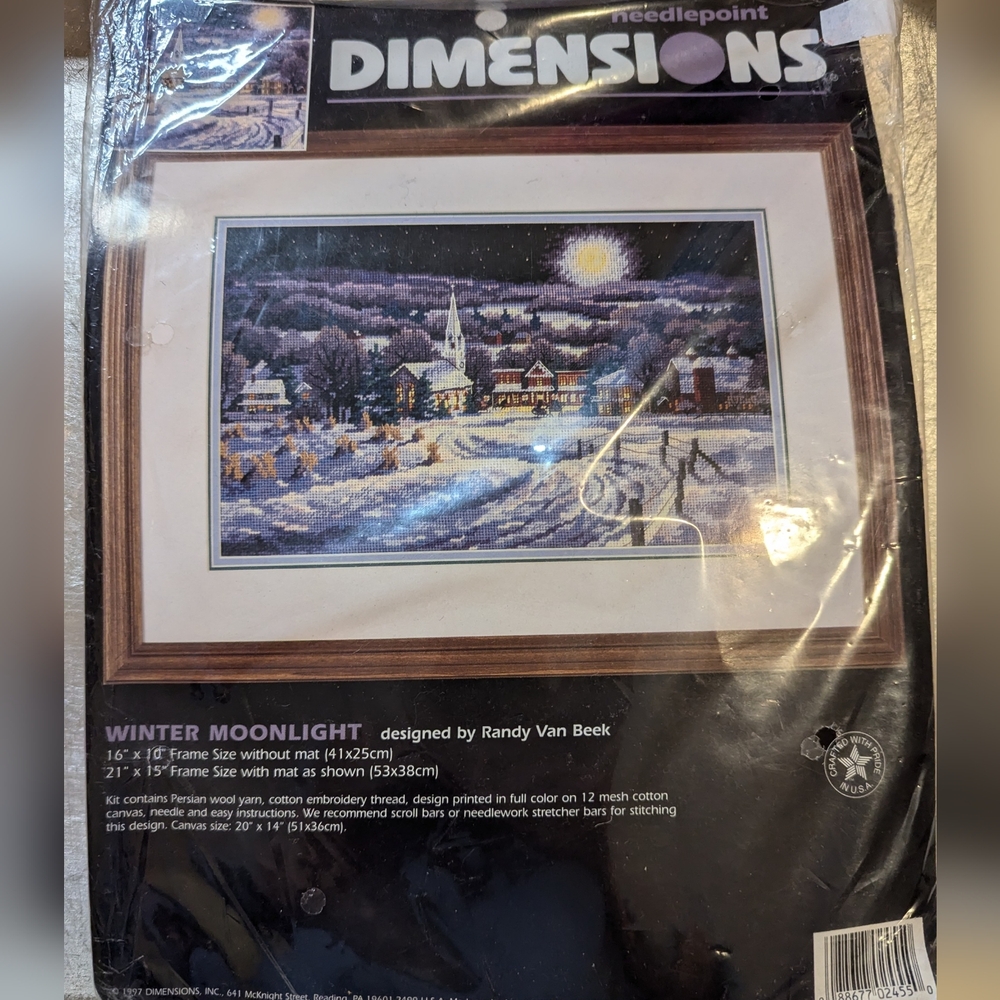 Dimensions Winter Moonlight Needlepoint Kit 2445 1997 NWOT